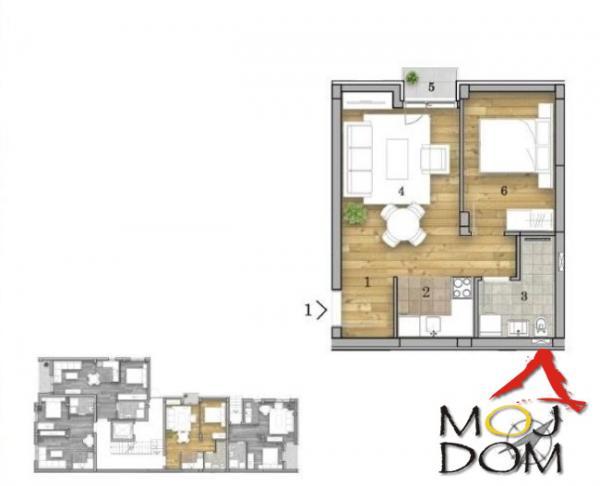 Glavna slika -Stan,NOVI SAD,TELEP,kv: 39, € 116400, ID: 1031489