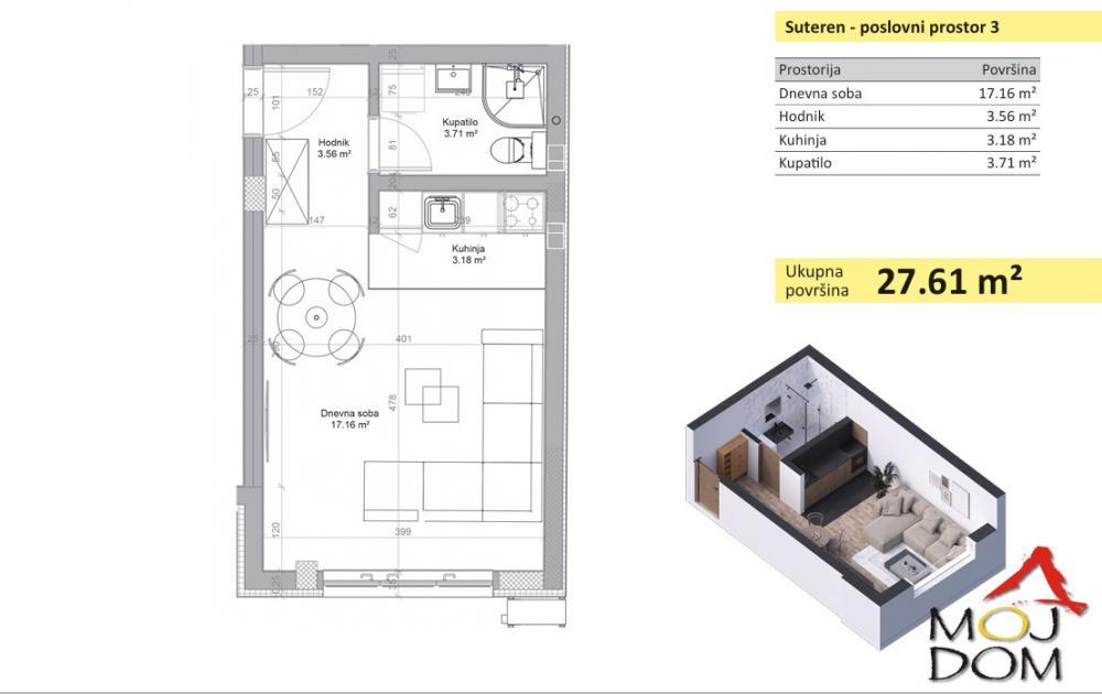 Glavna slika -Stan,NOVI SAD,NOVO NASELJE,kv: 28, € 78200, ID: 1031531