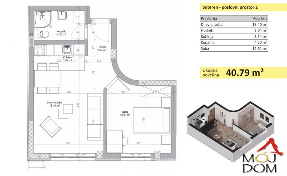 Glavna slika -Stan,NOVI SAD,NOVO NASELJE,kv: 41, € 115540, ID: 1031530