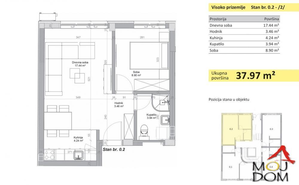 Glavna slika -Stan,NOVI SAD,NOVO NASELJE,kv: 38, € 107550, ID: 1031532