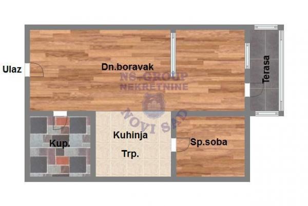 Slika 8 - Dvoiposoban, 48m2, Bulevar Evrope Novi Sad, sa terasom, ima lift