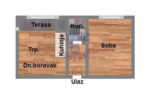 Slika 5 - Dvosoban, 41m2, Sajmište Novi Sad, sa terasom