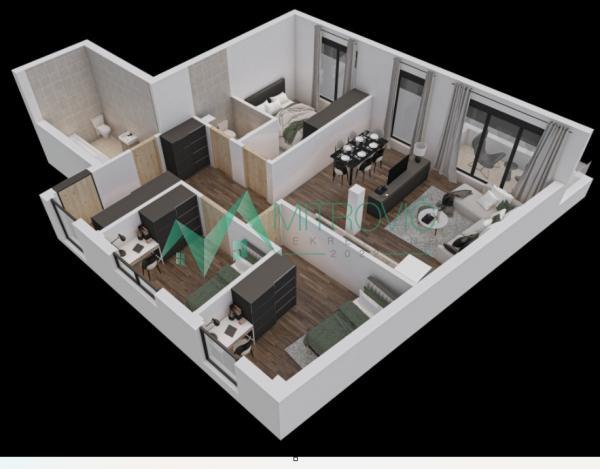 Glavna slika -Petrovaradin - Troiposoban stan 80 m3 u izgranji 