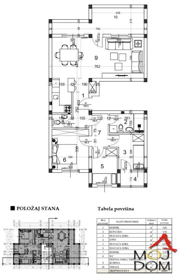 Glavna slika -Stan,VETERNIK,VETERNIČKA RAMPA,kv: 82, € 160650, ID: 1031587