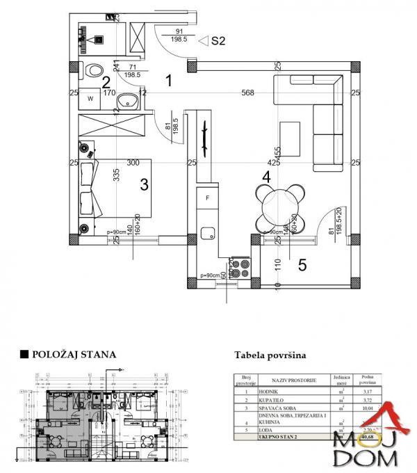 Glavna slika -Stan,VETERNIK,VETERNIČKA RAMPA,kv: 41, € 88000, ID: 1031577