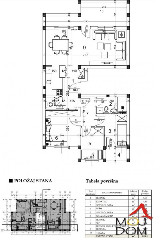 Glavna slika -Stan,VETERNIK,VETERNIČKA RAMPA,kv: 82, € 160650, ID: 1031573
