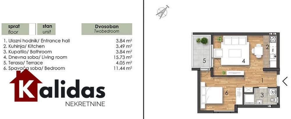 Glavna slika -Stan,NOVI SAD,TELEP,kv: 41, € 121130, ID: 1008156