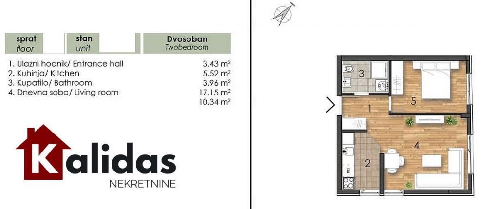 Glavna slika -Stan,NOVI SAD,TELEP,kv: 40, € 112000, ID: 1008133