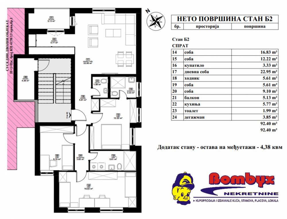 Slika 7 - Dvoiposoban 65m zgrada Pr+2 Petrovaradin  Mišeluk IZGRADNJA-