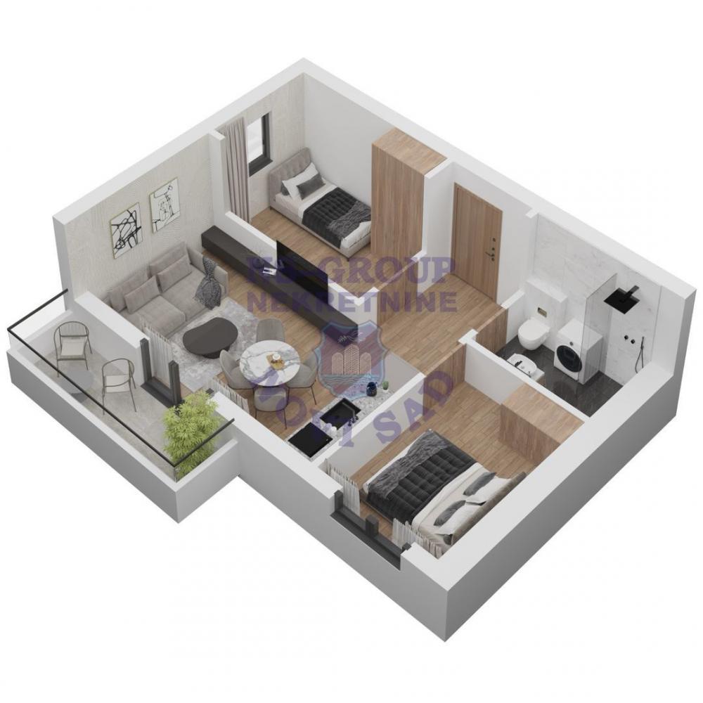 Glavna slika -Dvoiposoban stan u izgradnji Sajlovo! 42m2