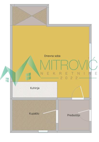 Glavna slika -Centar, 24m2. Jednosoban renoviran stan! 