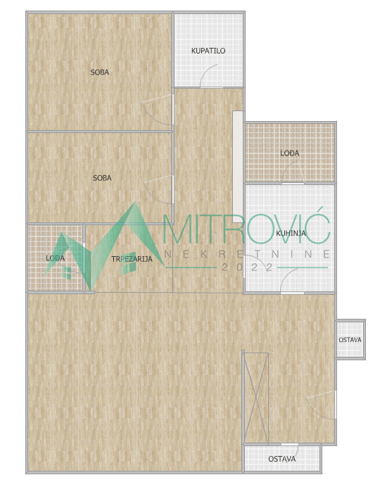 Slika 2 - Liman  IV, trosoban porodičan stan. 80m2. 