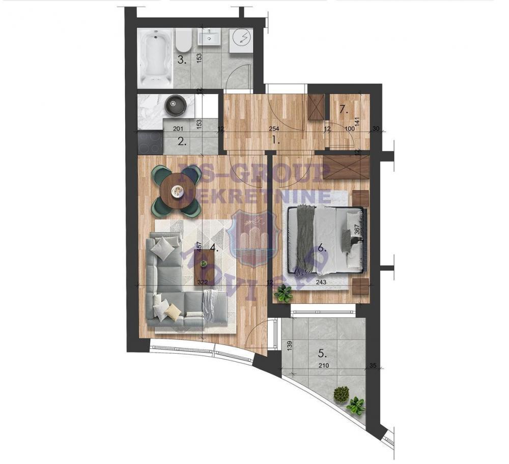 Glavna slika -Dvosoban, 39m2, Telep Novi Sad, sa terasom, ima lift