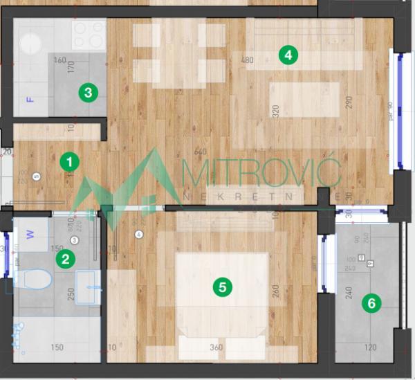 Glavna slika -Telep, 35m2. Dvosoban stan. Povrat PDV-a. 