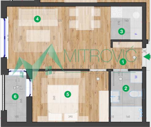 Glavna slika -Telep, 37m2. Dvosoban stan. Povrat PDV-a. 