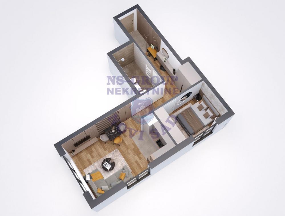 Slika 1 - Dvosoban, 44m2, Telep Novi Sad, ima lift