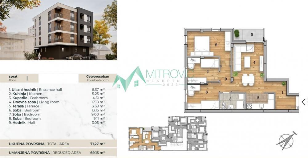 Glavna slika -U blizini limana 4 odličan stan u izgradnji u manjem lux kompleksu  