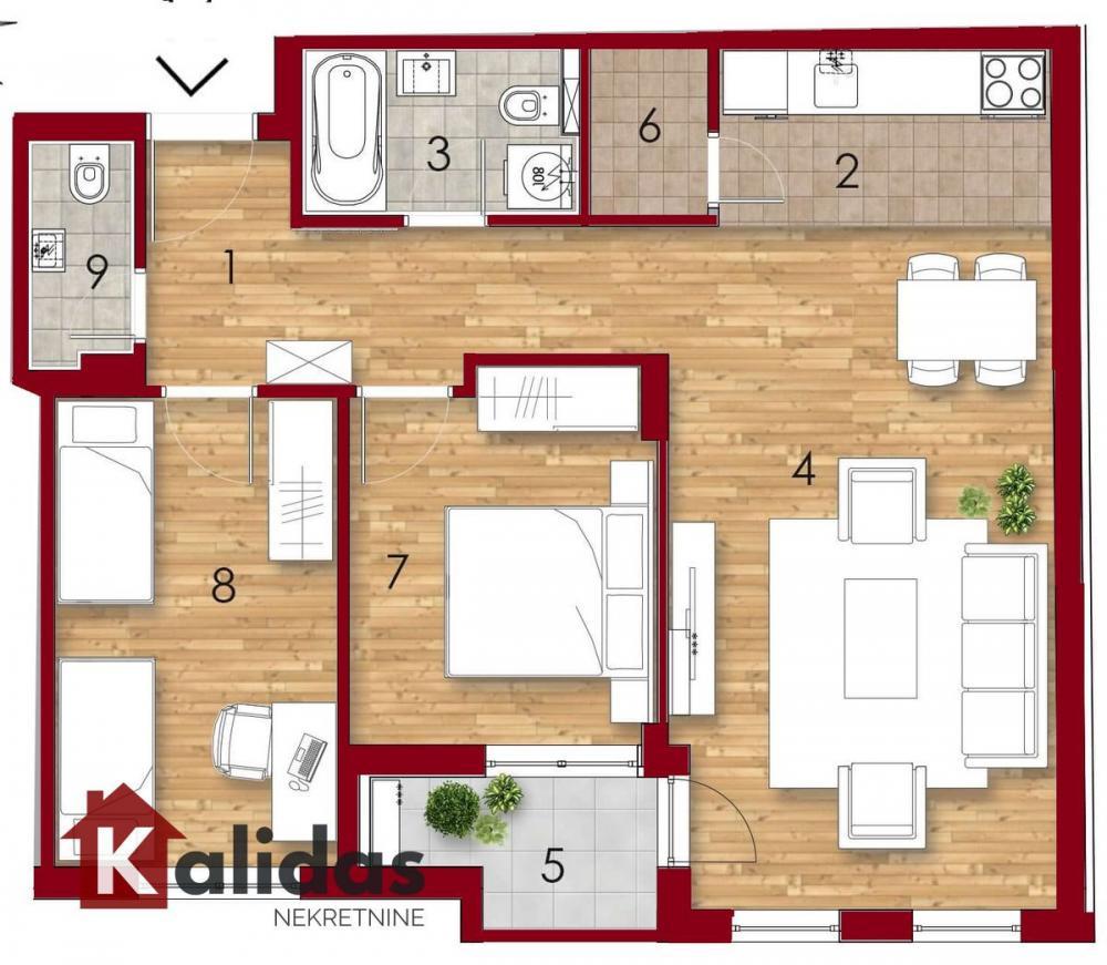 Glavna slika -Stan,NOVI SAD,PODBARA,kv: 66, € 198300, ID: 1007909