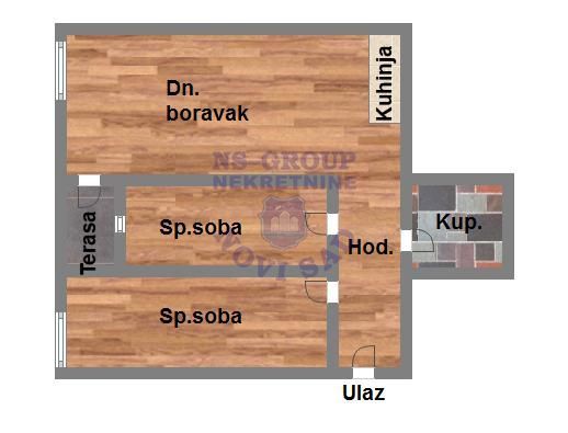 Slika 10 - Trosoban, 59m2, Salajka (Partizanska ulica) Novi Sad, sa terasom, sa parkingom