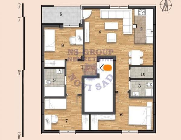 Glavna slika -Četvorosoban, 86m2, 560497 Novi Sad, sa terasom