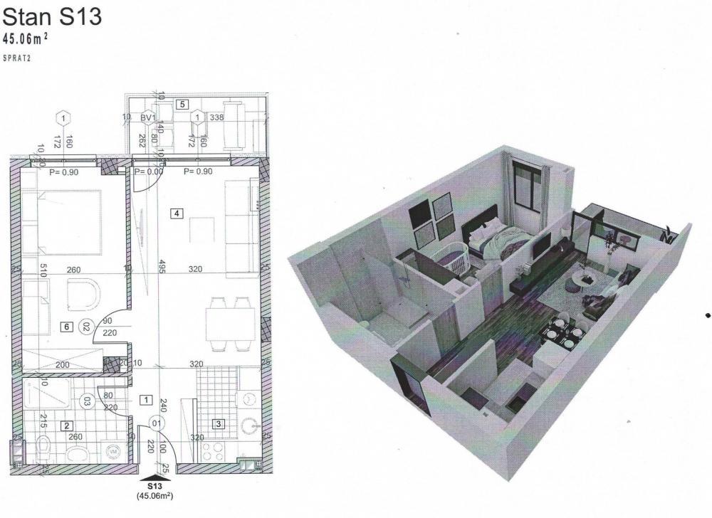 Glavna slika -Stan,NOVI SAD,TELEP,kv: 45.06, € 132300, ID: 1057678