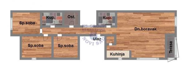 Slika 3 - Četvorosoban, 93m2, Tatarsko brdo Novi Sad, sa terasom, ima lift