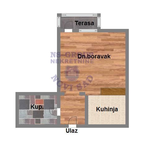 Slika 10 - Prodaja stana, 24m2, Nova Detelinara Novi Sad, sa terasom, ima lift