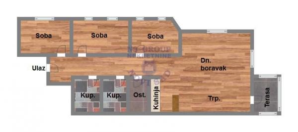 Slika 6 - Četvorosoban, 96m2, Tatarsko brdo Novi Sad, sa terasom, ima lift