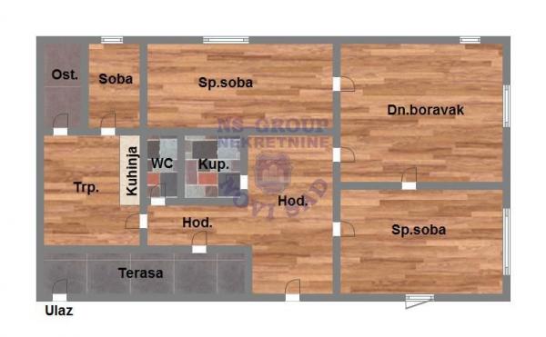 Slika 11 - Četvorosoban, 117m2, Bulevar oslobođenja Novi Sad, sa terasom