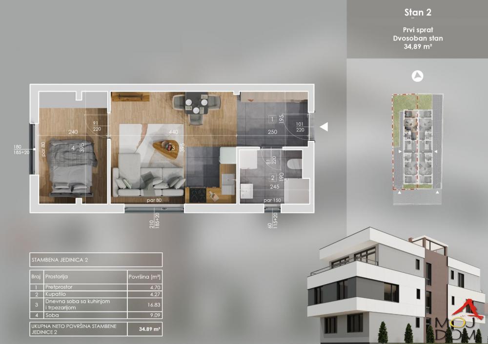 Glavna slika -Stan,NOVI SAD,TELEP,kv: 35, € 95500, ID: 1031874