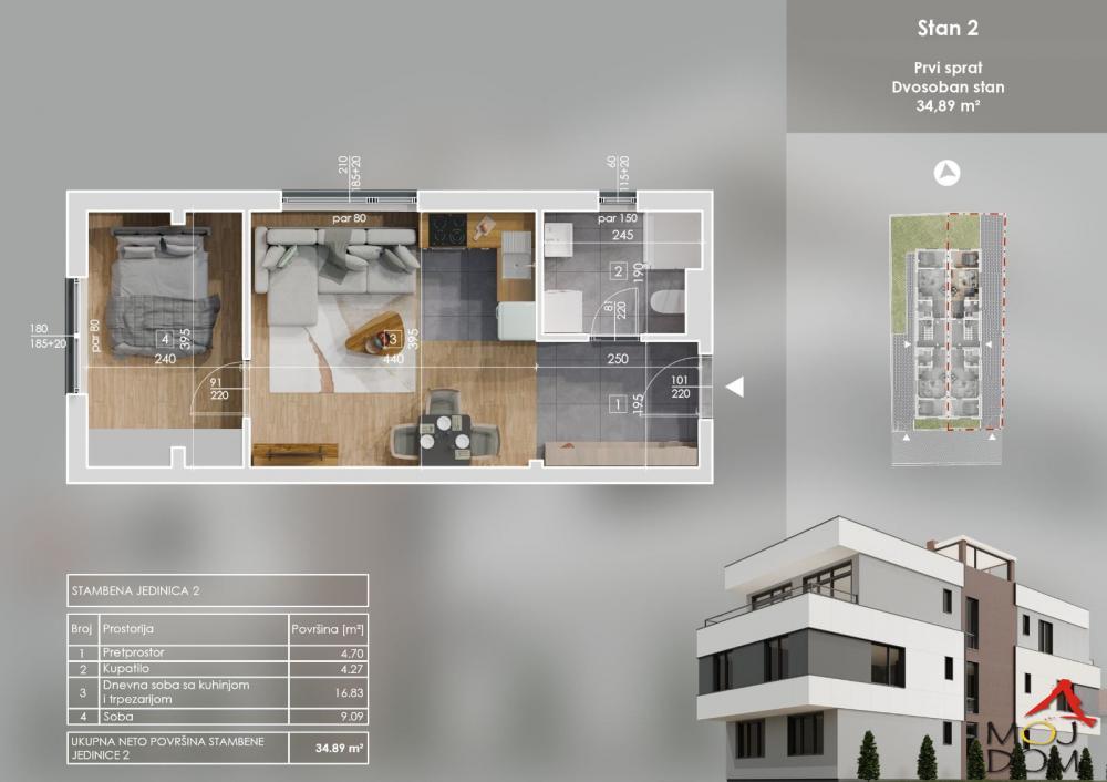 Glavna slika -Stan,NOVI SAD,TELEP,kv: 35, € 95500, ID: 1031869