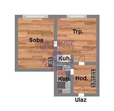 Slika 8 - Jednoiposoban, 32m2, Detelinara Novi Sad