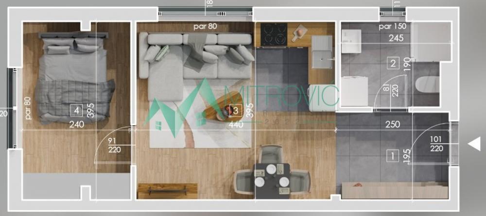 Glavna slika -Novi Sad, Telep - Jednoiposoban stan u izgradnji 35m2 