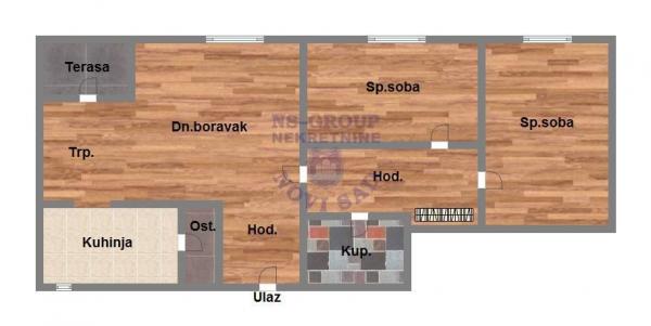 Slika 10 - Bulevar. Uknjižena nekretnina lepog i funkcionalnog rasporeda.