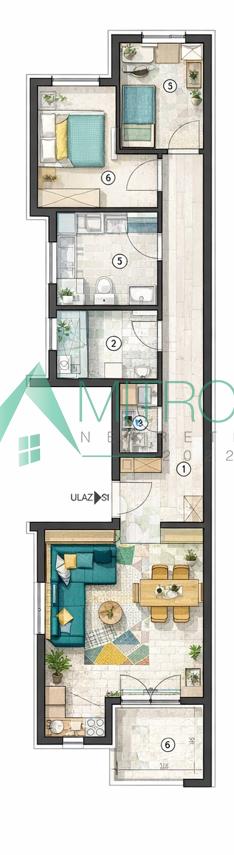Glavna slika -Novi Sad, Vidovdansko naselje - U izgradnji 71m2 odličan troiposoban stan 