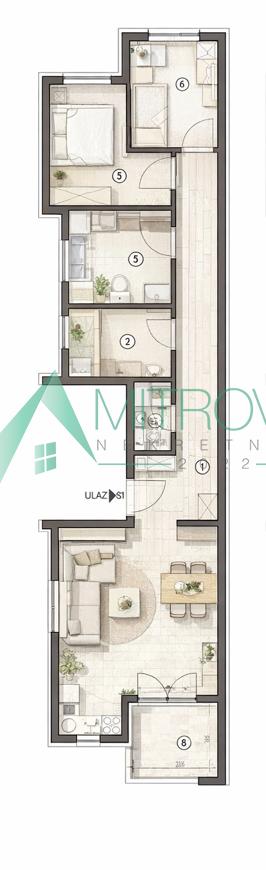 Glavna slika -Novi Sad, Vidovdansko naselje - U izgradnji 71m2 odličan troiposoban stan 