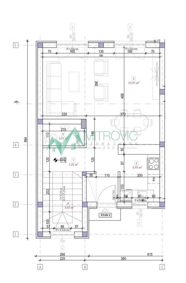 Glavna slika -Platite kvadrat po ceni od oko 1.470 eur - 115 m2 + oko 30 m2 krovna terasa + mini dvorište + dva parkinga. 