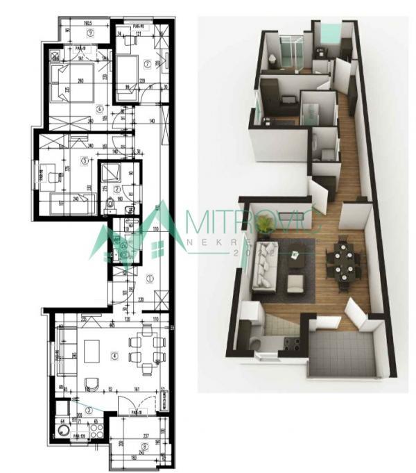 Glavna slika -Novi Sad, Vidovdansko naselje - U izgradnji 70m2 odličan troiposoban stan + parking u ceni 