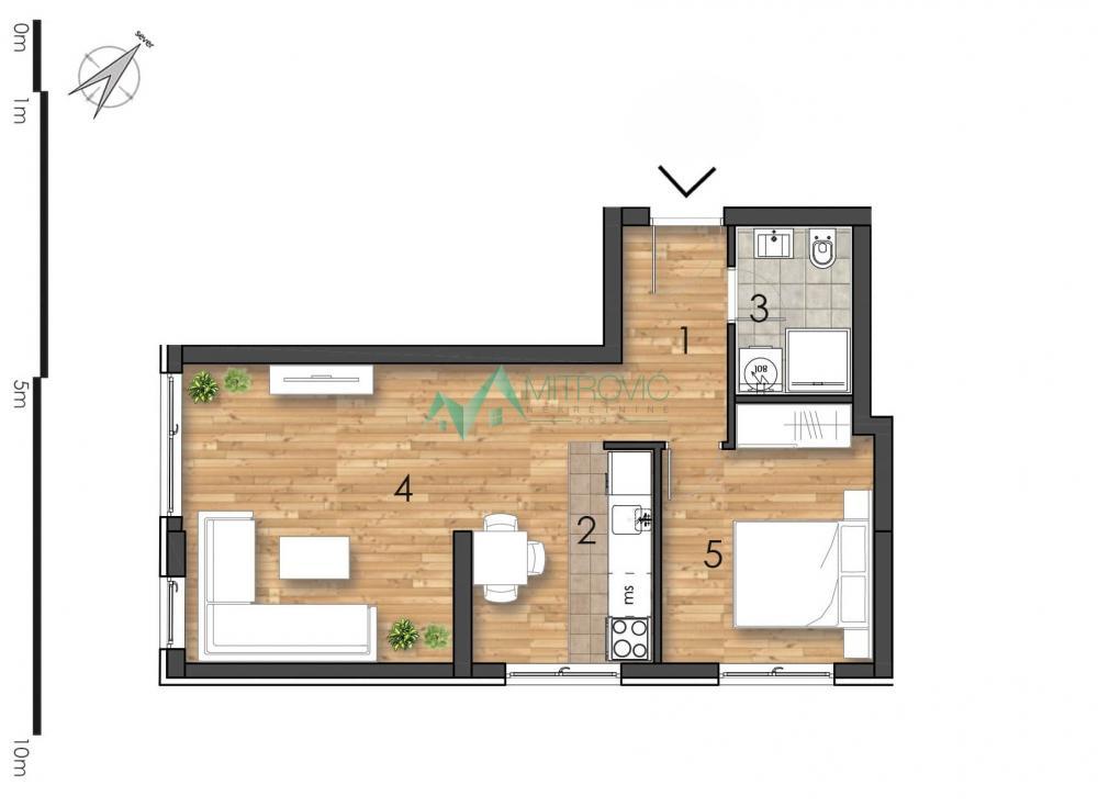 Glavna slika -Odličan dvosoban stan od 44m2, uskoro useljiv! 