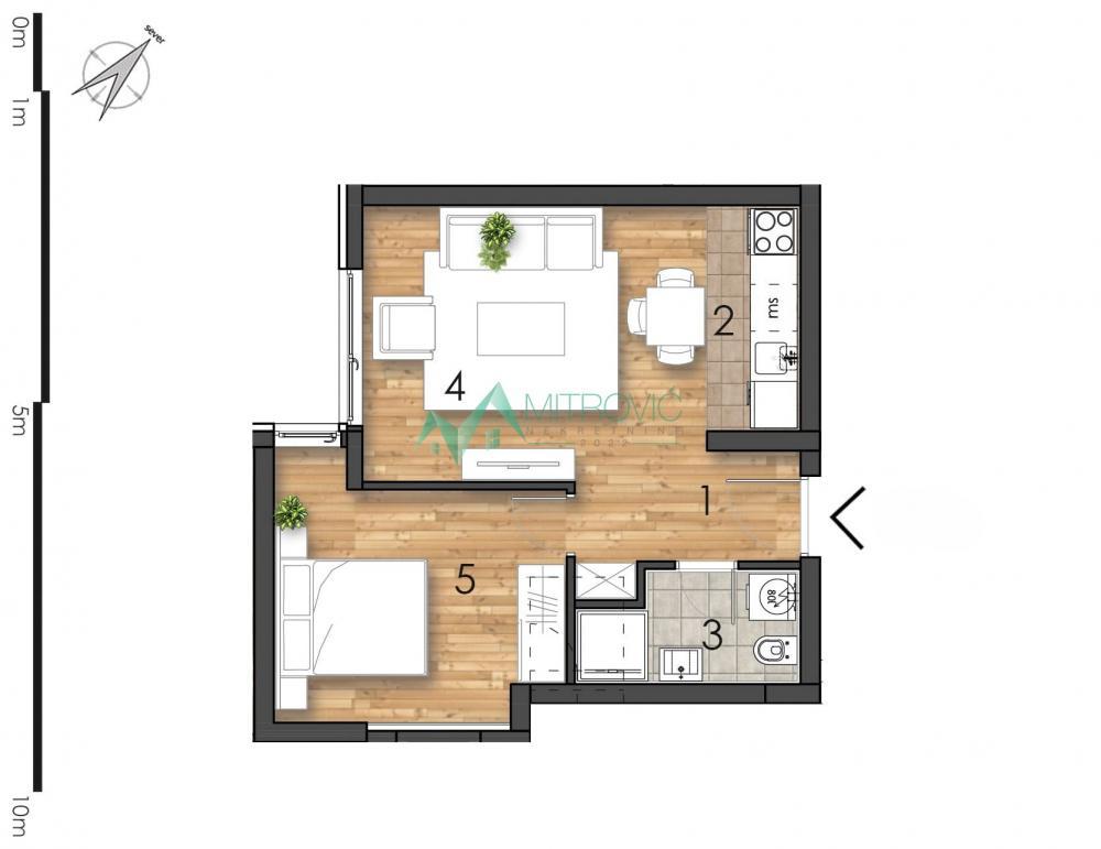 Glavna slika -Odličan jednoiposoban stan od 37m2, uskoro useljiv! 