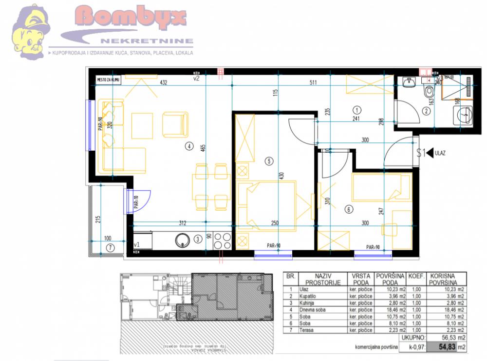 Slika 2 - Dvoiposobni stanovi 55m u izgradnji na Klisi