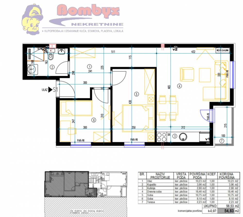 Slika 1 - Dvoiposobni stanovi 55m u izgradnji na Klisi