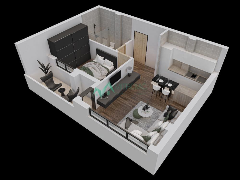 Glavna slika -Petrovaradin - Dvoiposoban stan 45 m2 u izgradnji 