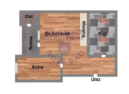 Slika 10 - Jednoiposoban, 38m2, Novo naselje Novi Sad, sa terasom, ima lift
