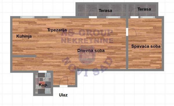 Slika 10 - Dvosoban, 43m2, Novo naselje Novi Sad