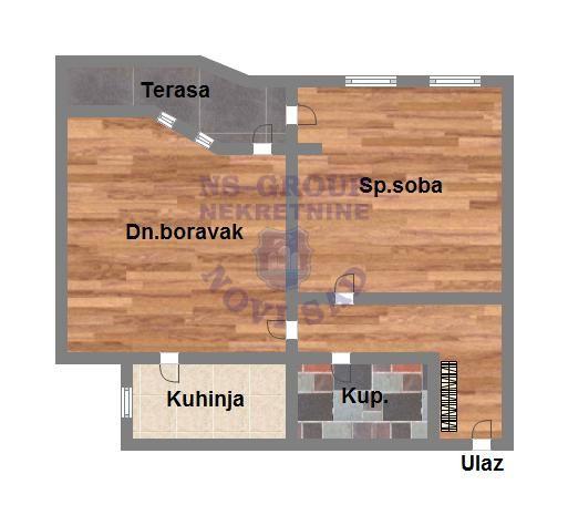 Slika 11 - Dvosoban, 39m2, Podbara Novi Sad, sa terasom, ima lift