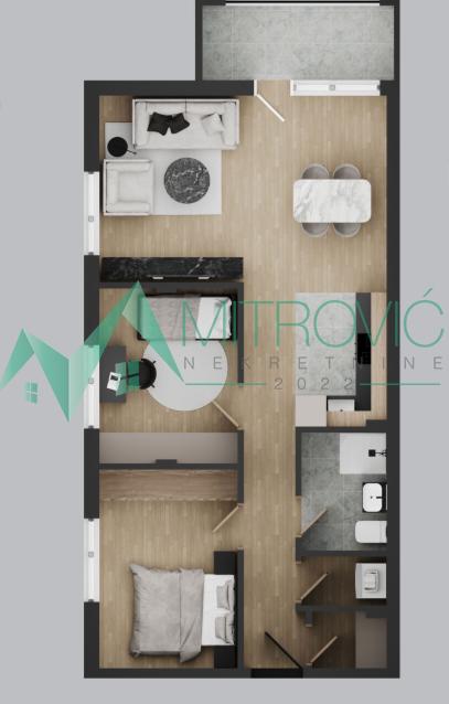 Glavna slika -Novi Sad, Adice - Dvoiposoban stan 65 m2 