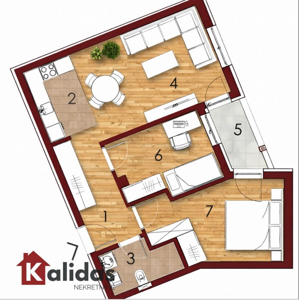 Glavna slika -Stan,NOVI SAD,PODBARA,kv: 54, € 165000, ID: 1007908