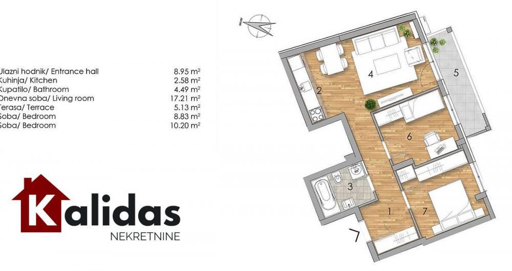 Glavna slika -Stan,NOVI SAD,PODBARA,kv: 56, € 172000, ID: 1008515