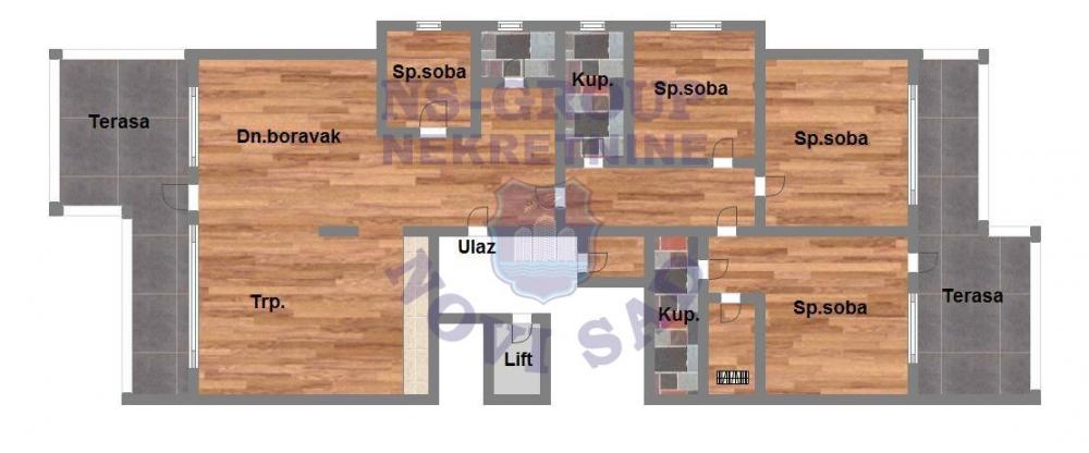 Slika 11 - Petosoban, 170m2, Petrovaradin Novi Sad, sa terasom, ima lift